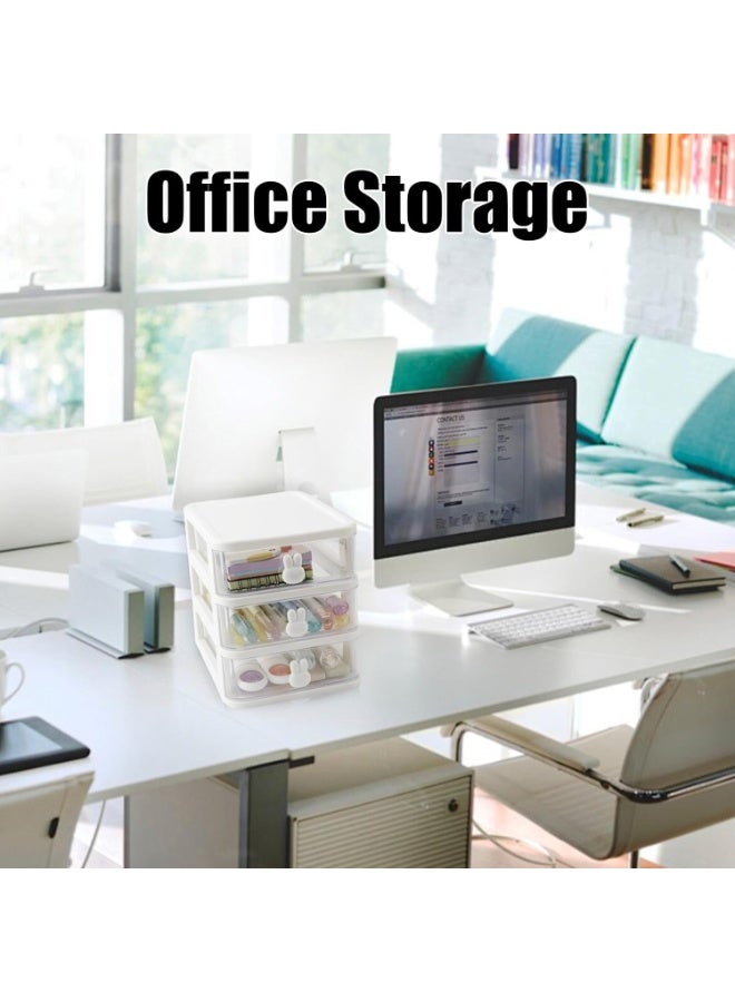 FAYET 4 Tier Desk Organizer with Bunny Handles, Transparent Plastic Storage Box for Office, Home, and Study, Stackable Drawer Organizer for Books, Pens, Office Supplies, and Cosmetics - Image 5